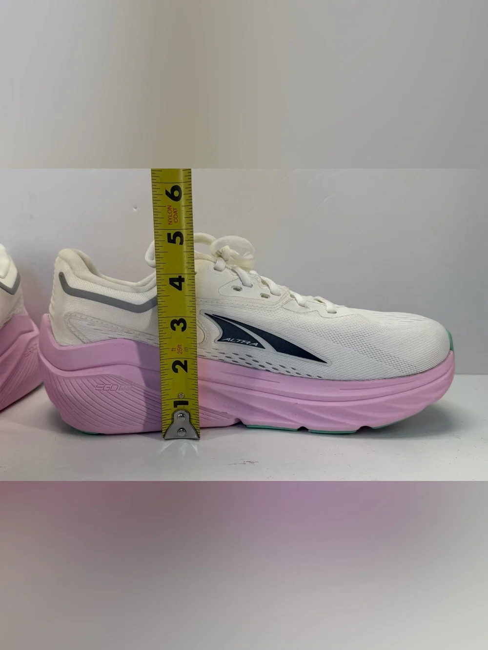 Altra Via Olympus max cushion White Running Sneakers with Pink & Mint womens 8.5